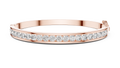 Rose gold round lab-grown diamond channel-set bangle bracelet