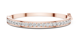 Rose gold round lab-grown diamond channel-set bangle bracelet