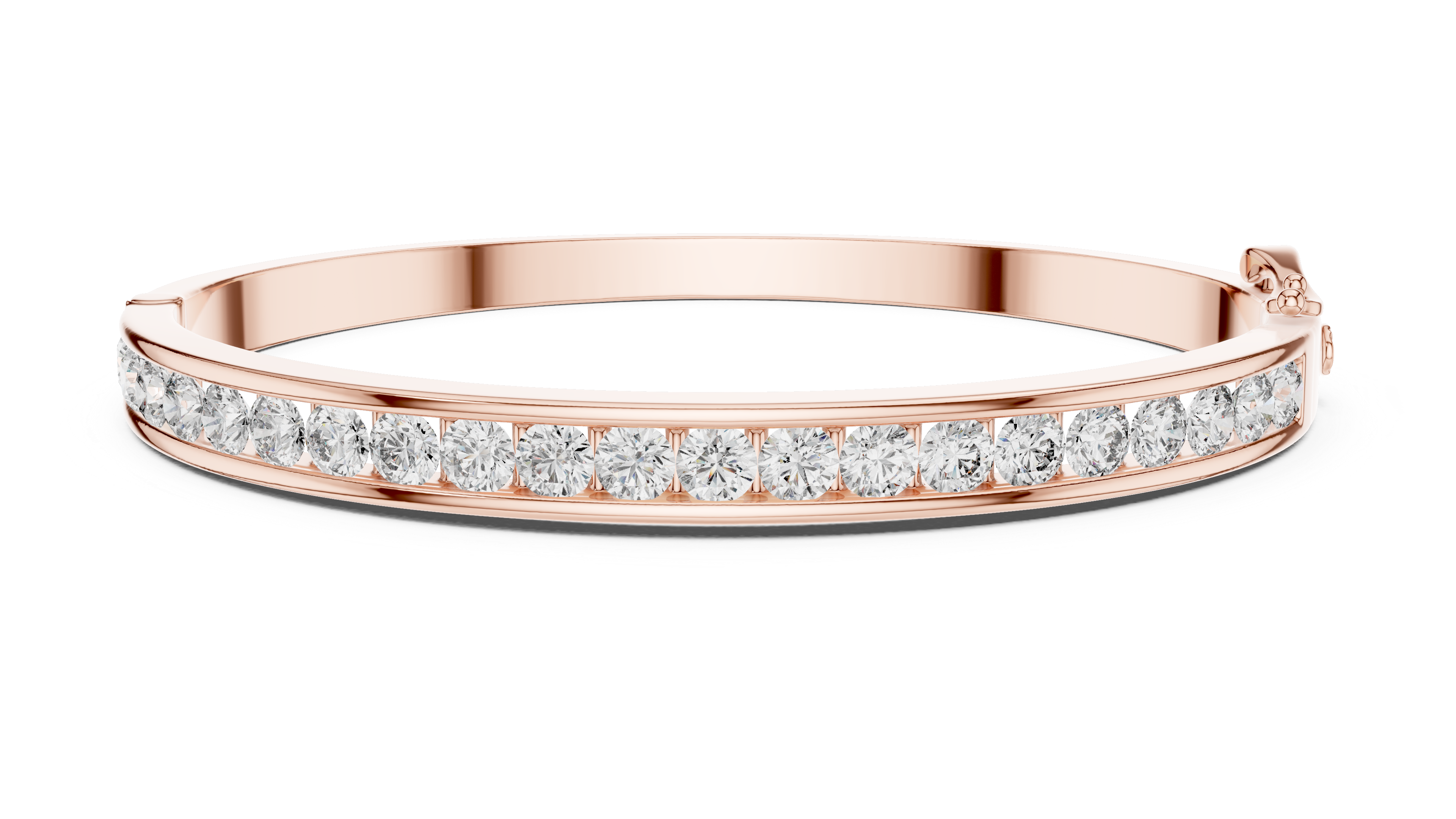 Round Lab Grown Diamond Channel Set Bangle Bracelet