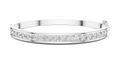 White gold round lab-grown diamond channel-set bangle bracelet