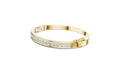 Yellow gold round lab-grown diamond channel-set bangle bracelet, front view