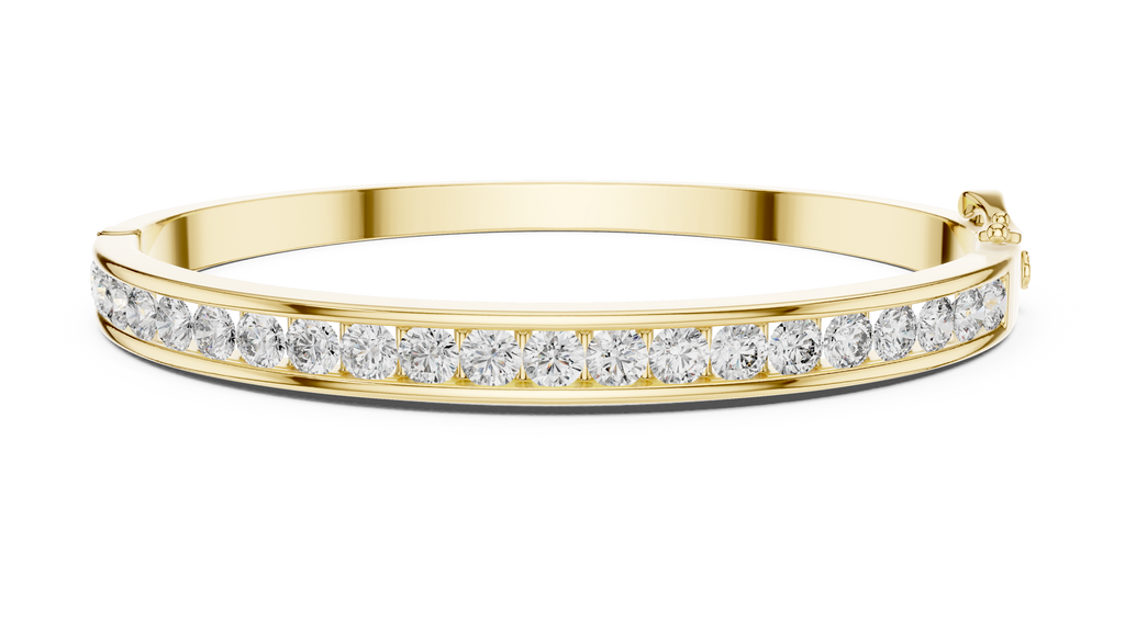 Round Lab Grown Diamond Channel Set Bangle Bracelet