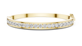 Yellow gold round lab-grown diamond channel-set bangle bracelet