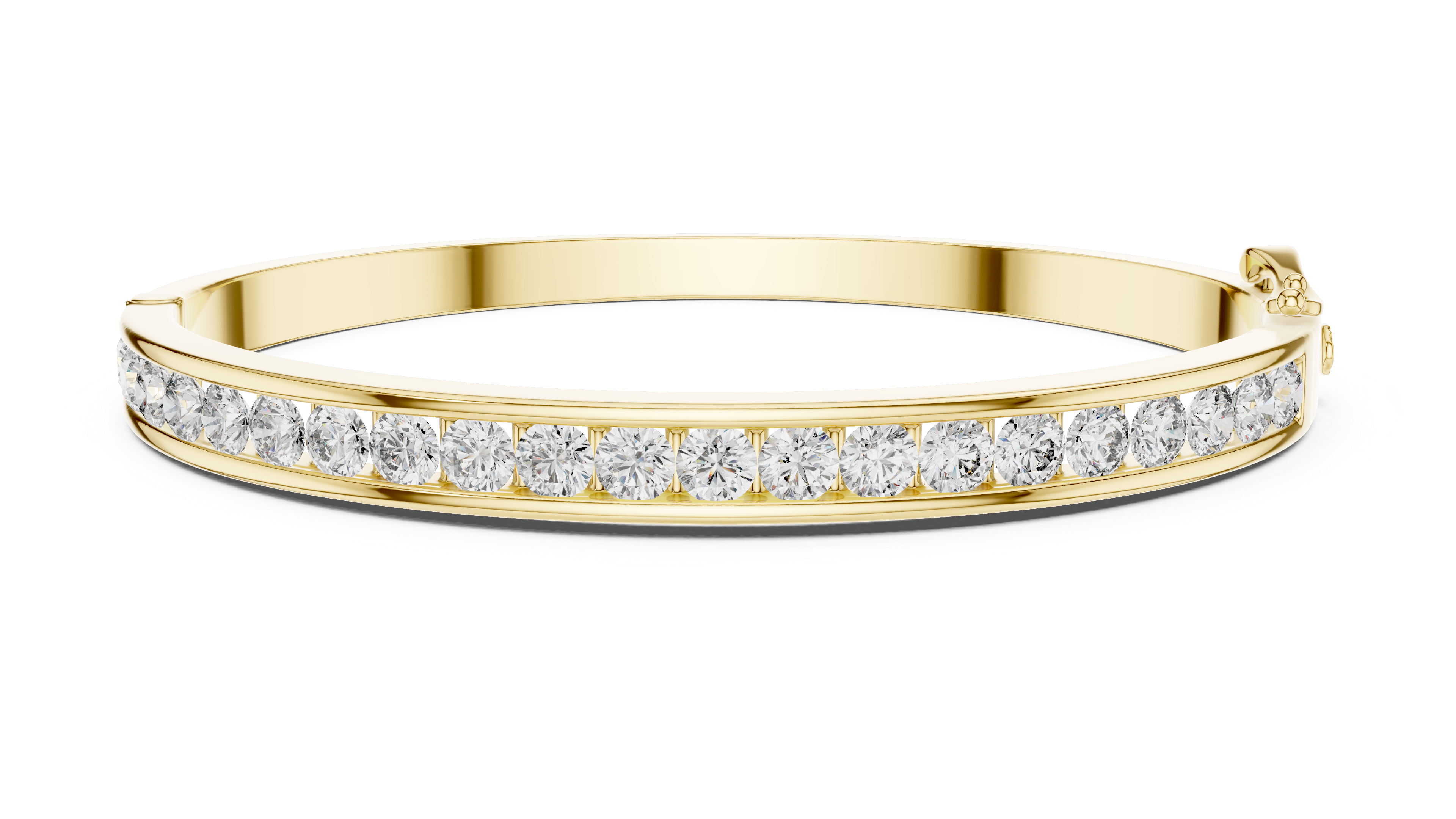 Round Lab Grown Diamond Channel Set Bangle Bracelet