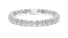 White gold 7.04 ct lab grown diamond radiant halo tennis bracelet, front view