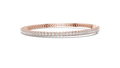 Rose gold 11.85 ct oval cut diamond tennis bracelet, angled view