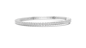 White gold 11.85 ct oval cut diamond tennis bracelet, angled view