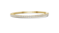 Yellow gold 11.85 ct oval cut diamond tennis bracelet, angled view