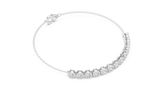White gold 1.43 ct round diamond chain bracelet, angled view
