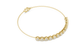 Yellow gold 1.43 ct round diamond chain bracelet, angled view