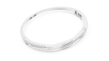 White gold 0.70 ct twisted diamond bangle bracelet, angled view