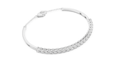 White gold 2.31 ct diamond bar bangle bracelet, angled view