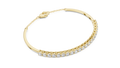 Yellow gold 2.31 ct diamond bar bangle bracelet, angled view