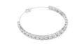 White gold 8.07 ct graduated round diamond tennis bracelet, angled view
