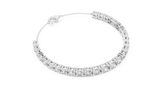 White gold 8.07 ct graduated round diamond tennis bracelet, angled view