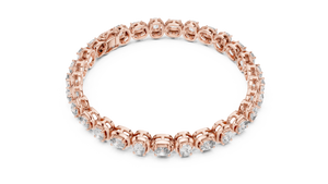 Rose gold east west cushion cut lab grown diamond tennis bracelet, side view