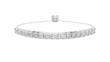 White gold 5.94 ct lab grown diamond tennis bolo bracelet, front view