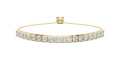 Yellow gold 5.94 ct adjustable lab grown diamond tennis bolo bracelet, front view