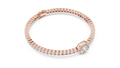 Rose gold oval halo lab grown diamond tennis bracelet, side view