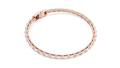 Rose gold baguette cut lab grown diamond tennis bracelet, side view