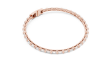 Rose gold baguette lab grown diamond tennis bracelet, side view