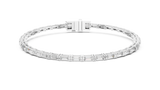 White gold 3.70 ct baguette lab grown diamond tennis bracelet, front view