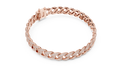 Rose gold pave cuban link lab grown diamond bracelet, side view