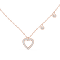 "0.48 CT lab-grown diamond heart drop pendant necklace in 10K rose gold"