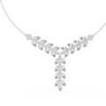 White gold 14.03 ct pear and round cut lab grown diamond Y-drop statement necklace, front view