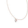 Rose gold round, pear and marquise lab grown diamond cluster pendant necklace, side view