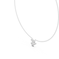 White gold round, pear and marquise lab grown diamond cluster pendant necklace, side view
