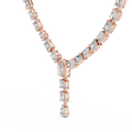 Rose gold mixed cut lab grown diamond statement necklace, full view