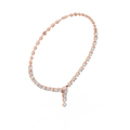 Rose gold lab grown diamond Y-drop necklace, articulated diamond drop detail