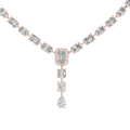 Rose gold mixed cut lab grown diamond statement Y-drop necklace