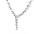 White gold mixed cut lab grown diamond statement necklace, full view