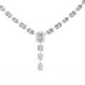 White gold mixed cut lab grown diamond statement Y-drop necklace