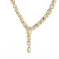 Yellow gold mixed cut lab grown diamond statement necklace, full view