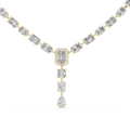Yellow gold mixed cut lab grown diamond statement Y-drop necklace