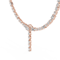 Rose gold 14.27 CTW lab grown diamond tennis Y-necklace, front view