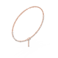 Rose gold lab grown diamond tennis Y-necklace, side view