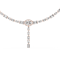 Rose gold lab grown diamond tennis Y-necklace, angled view