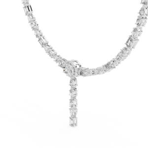 White gold 14.27 CTW lab grown diamond tennis Y-necklace, front view