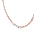 Rose gold 14.02 CTW lab grown diamond tennis necklace, front view