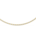 Yellow gold lab grown diamond tennis necklace, angled view