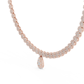 Rose gold 7.88 CTW lab grown diamond cluster necklace with pear drop, front view