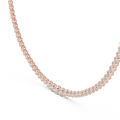 Rose gold 11.01 CTW graduated lab grown diamond bezel necklace, front view