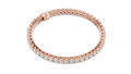 Rose gold round cut lab grown diamond tennis bracelet, side view