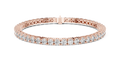 Rose gold 6.37 ct round cut lab grown diamond tennis bracelet, front view