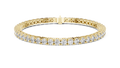 Yellow gold 6.37 ct round cut lab grown diamond tennis bracelet, front view