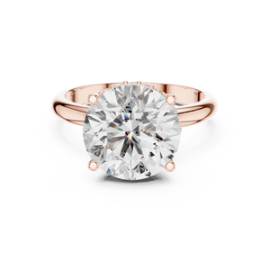 3.75 CT round lab grown diamond hidden halo engagement ring in rose gold, front view
